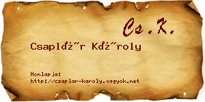 Csaplár Károly névjegykártya