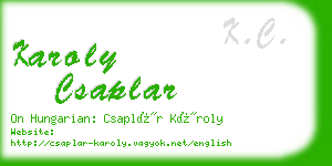 karoly csaplar business card